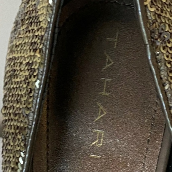 4/$35 Tahari Gold Silver Sequin Peep Toe Marie - Picture 4 of 8